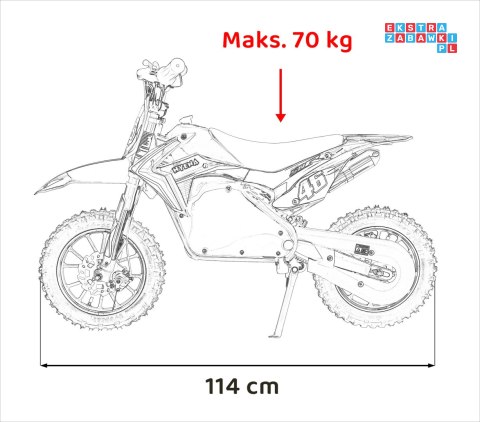 [HP110E-A] Motor RENEGADE 50R CROSS Highper do 24 km/h na akumulator 1x500W 36V/9Ah pompowane opony - czerwony