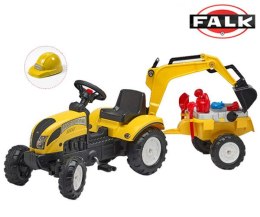Falk Traktor Koparka Ranch Żółty Z Przyczepą Na Pedały