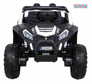 Białe UTV 2000M buggy na akumulator 4x4 - biały, 4x45W, koła EVA, pokrowiec, pilot, LED [A036]