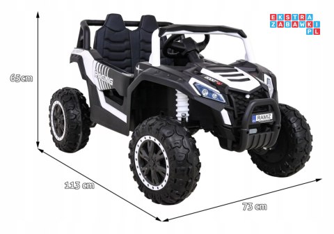 [A036] Buggy UTV 2000M Racing 4x45W 12V/10Ah koła EVA, pokrowiec, pilot, LED - biały