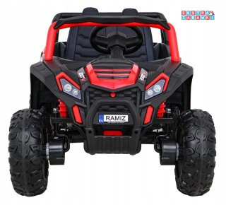 Czarny UTV 2000M buggy na akumulator 4x4 - czarny, 4x45W, koła EVA, pokrowiec, pilot, LED [A036]