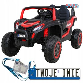 Czarny UTV 2000M buggy na akumulator 4x4 - czarny, 4x45W, koła EVA, pokrowiec, pilot, LED [A036]