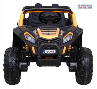 Czarny UTV 2000M buggy na akumulator 4x4 - czarny, 4x45W, koła EVA, pokrowiec, pilot, LED [A036]