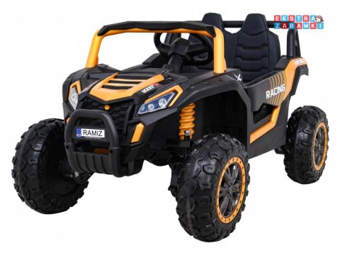 UTV 2000M buggy na akumulator - złoty, 4x45W 12V/10Ah, koła EVA, pokrowiec, pilot, LED [A036]