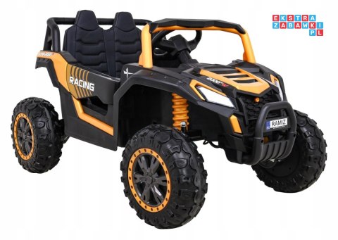 [A036] Buggy UTV 2000M Racing 4x45W 12V/10Ah koła EVA, pokrowiec, pilot, LED - złoty