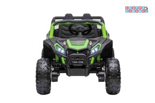 Zielony UTV 2000M buggy na akumulator dwuosobowy - zielony, 4x45W, koła EVA, pokrowiec, pilot, LED [A036]