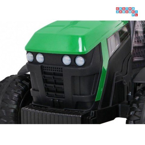 [BDM0925] Traktor TITANIUM z przyczepą 2x45W 12V/7Ah pilot, pokrowiec, koła EVA, MP3 - zielony