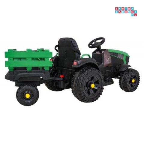[BDM0925] Traktor TITANIUM z przyczepą 2x45W 12V/7Ah pilot, pokrowiec, koła EVA, MP3 - zielony
