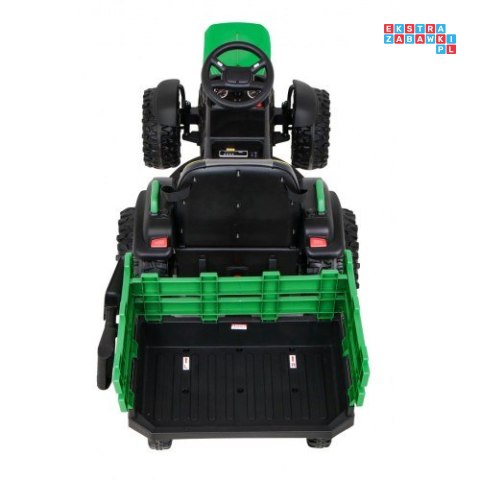 [BDM0925] Traktor TITANIUM z przyczepą 2x45W 12V/7Ah pilot, pokrowiec, koła EVA, MP3 - zielony