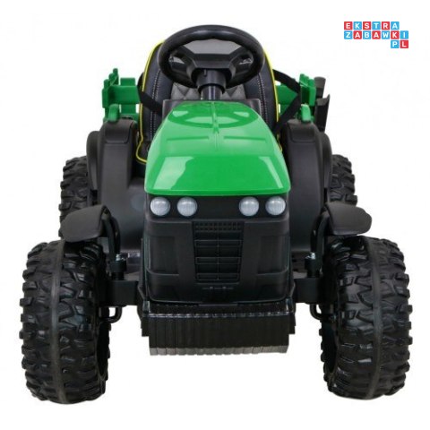 [BDM0925] Traktor TITANIUM z przyczepą 2x45W 12V/7Ah pilot, pokrowiec, koła EVA, MP3 - zielony
