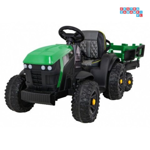 [BDM0925] Traktor TITANIUM z przyczepą 2x45W 12V/7Ah pilot, pokrowiec, koła EVA, MP3 - zielony