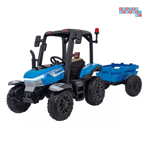 [BLT-206] Duży traktor BLAST z przyczepką na akumulator 2x200W 24V/9Ah EVA pilot MP3 - niebieski