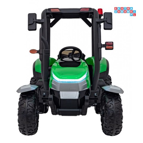 [BLT-206] Duży traktor BLAST z przyczepką na akumulator 2x200W 24V/9Ah EVA pilot MP3 - zielony