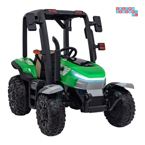 [BLT-206] Duży traktor BLAST z przyczepką na akumulator 2x200W 24V/9Ah EVA pilot MP3 - zielony