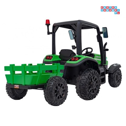 [BLT-206] Duży traktor BLAST z przyczepką na akumulator 2x200W 24V/9Ah EVA pilot MP3 - zielony