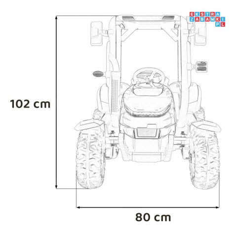 [BLT-206] Duży traktor BLAST z przyczepką na akumulator 2x200W 24V/9Ah EVA pilot MP3 - zielony