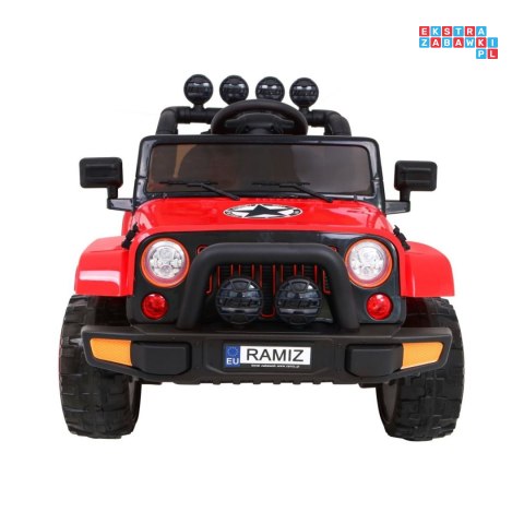 [BRD-7588] Terenowy Full Time 4WD 4x45W 12V/10Ah koła EVA, pilot, LED - czerwony