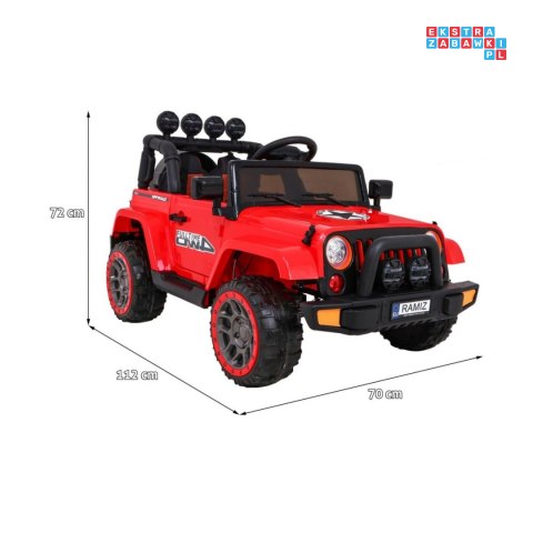 [BRD-7588] Terenowy Full Time 4WD 4x45W 12V/10Ah koła EVA, pilot, LED - czerwony