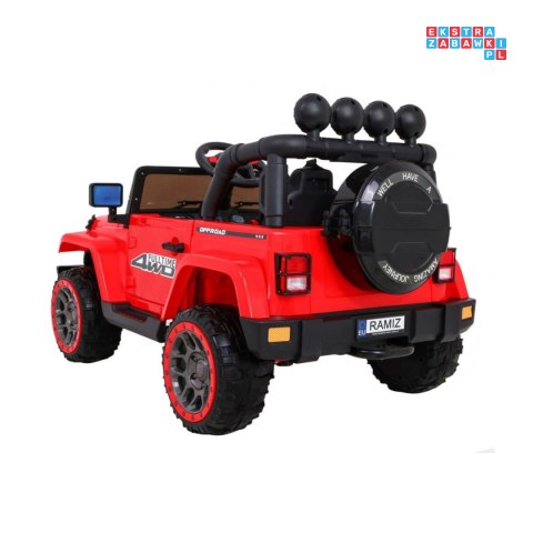 [BRD-7588] Terenowy Full Time 4WD 4x45W 12V/10Ah koła EVA, pilot, LED - czerwony