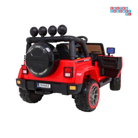 [BRD-7588] Terenowy Full Time 4WD 4x45W 12V/10Ah koła EVA, pilot, LED - czerwony