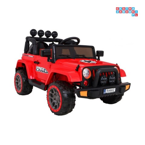 [BRD-7588] Terenowy Full Time 4WD 4x45W 12V/10Ah koła EVA, pilot, LED - czerwony