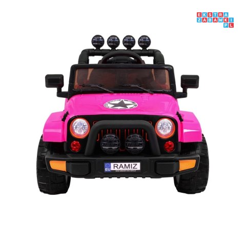 [BRD-7588] Terenowy Full Time 4WD 4x40W 12V/10Ah koła EVA, pilot, LED - różowy