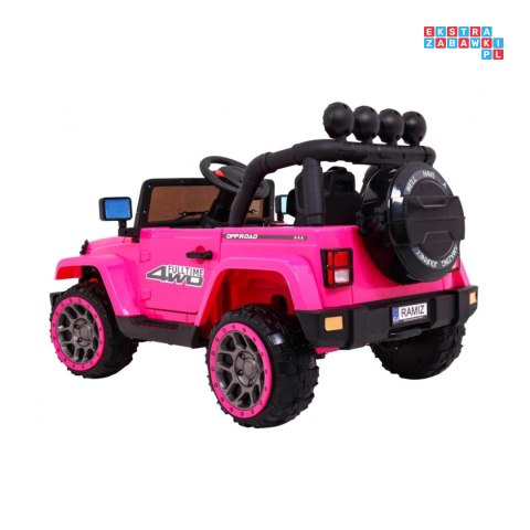 [BRD-7588] Terenowy Full Time 4WD 4x40W 12V/10Ah koła EVA, pilot, LED - różowy