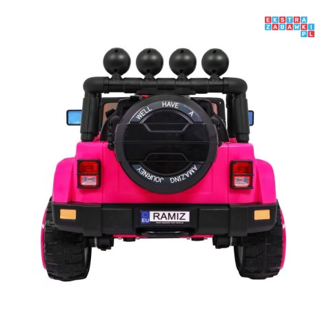 [BRD-7588] Terenowy Full Time 4WD 4x40W 12V/10Ah koła EVA, pilot, LED - różowy