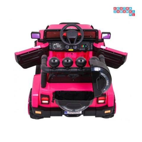 [BRD-7588] Terenowy Full Time 4WD 4x40W 12V/10Ah koła EVA, pilot, LED - różowy