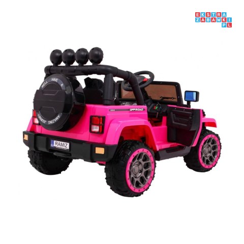 [BRD-7588] Terenowy Full Time 4WD 4x40W 12V/10Ah koła EVA, pilot, LED - różowy