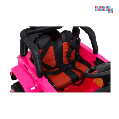 [BRD-7588] Terenowy Full Time 4WD 4x40W 12V/10Ah koła EVA, pilot, LED - różowy