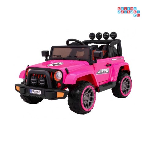 [BRD-7588] Terenowy Full Time 4WD 4x40W 12V/10Ah koła EVA, pilot, LED - różowy