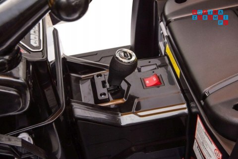 [JS3158B] Mega traktor D68 2x200W 24V/10Ah z łyżką i przyczepką ekoskóra, pilot, LED - żółty