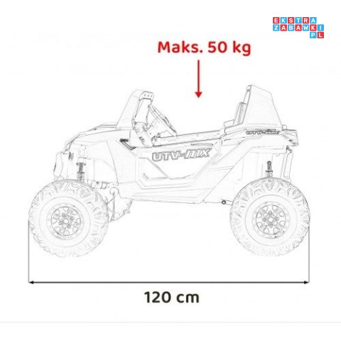 [XMX-603B] Duży Buggy SUPERSTAR UTV-MX 2000N dwuosobowy, wersja 300W 4x75W, 24V/9Ah pilot, pokrowiec, LED, MP3 - biały