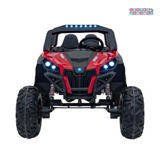 Czerwony Duży SUPERSTAR UTV-MX 2000N buggy na akumulator dwuosobowy - czerwony, 300W, 4x75W, 24V/9Ah, pilot, pokrowiec, LED, MP3