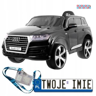 Czarne Audi Q7 Lift na akumulator - z Pilotem, Wolny Start, EVA, MP3, LED