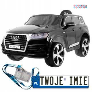 Czarne Audi Q7 Lift na akumulator - Pilot, Wolny Start, EVA, Ekoskóra, MP3, LED