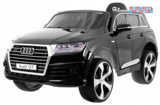 Czarne Audi Q7 Lift na akumulator - Pilot, Wolny Start, EVA, Ekoskóra, MP3, LED