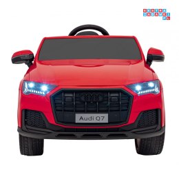 [HL678] Audi Q7 New lift na akumulator 2x35W 12V/7Ah ekoskóra LED koła EVA bluetooth - czerwony