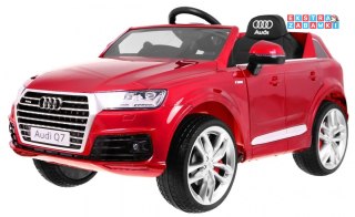 Czerwone Audi Q7 Quattro S-Line na akumulator - Lakierowane, z Pilotem, Wolny Start, EVA, MP3, Radio