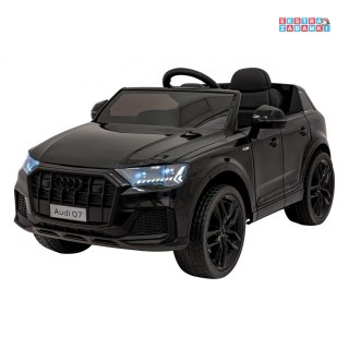 Czarny Audi Q7 new Lift na akumulator - ekoskóra, koła EVA, bluetooth, MP3, pasy