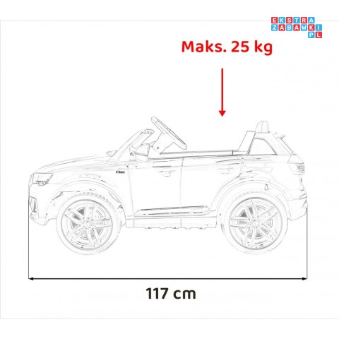 Audi Q7 new Lift pojazd na akumulator ekoskóra koła EVA bluetooth MP3 pasy
