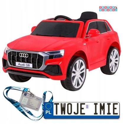 Czerwone Audi Q8 Lift na akumulator - 2x35W, 12V/4.5Ah, z Pilotem, EVA, Wolny Start, MP3, LED - [JJ2066]