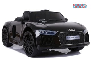 Czarne Audi R8 na akumulator - Pilot, 2x45W, EVA, LED, Ekoskóra