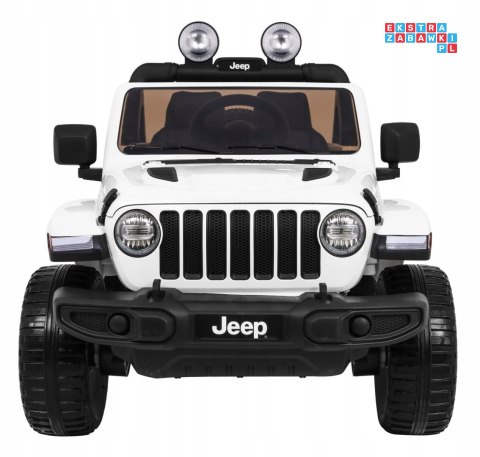 [JWR555] Jeep Wrangler Rubicon 4x45W 12V/14Ah EVA, pokrowiec, pilot, LED, MP3, BT - biały