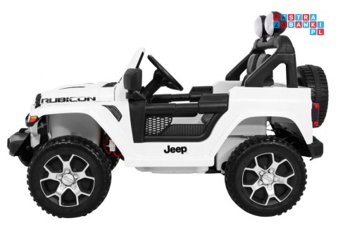 [JWR555] Jeep Wrangler Rubicon 4x45W 12V/14Ah EVA, pokrowiec, pilot, LED, MP3, BT - biały
