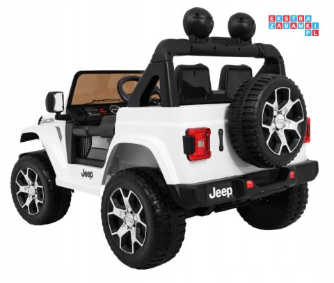 [JWR555] Jeep Wrangler Rubicon 4x45W 12V/14Ah EVA, pokrowiec, pilot, LED, MP3, BT - biały