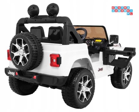 [JWR555] Jeep Wrangler Rubicon 4x45W 12V/14Ah EVA, pokrowiec, pilot, LED, MP3, BT - biały