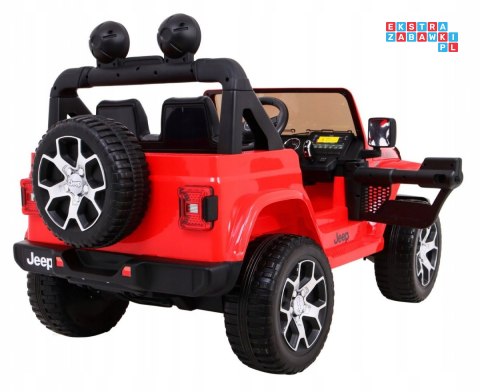 [JWR555] Jeep Wrangler Rubicon 4x45W 12V/14Ah EVA, pokrowiec, pilot, LED, MP3, BT - czerwony
