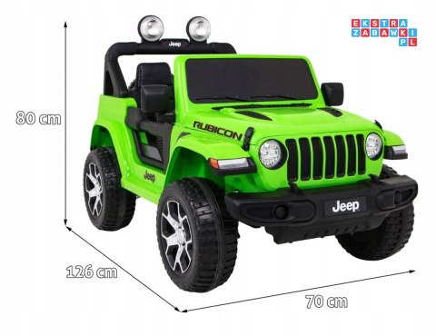 [JWR555] Jeep Wrangler Rubicon 4x45W 12V/14Ah EVA, pokrowiec, pilot, LED, MP3, BT - zielony